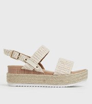 New Look Off White Woven Chunky Espadrille Sandals